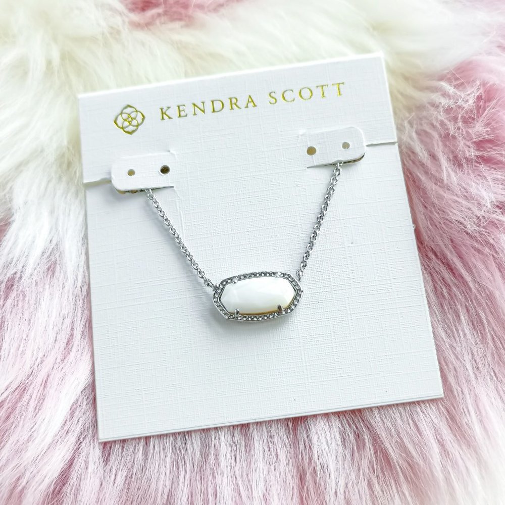 Silver Elisa White Pearl Pendant Necklace